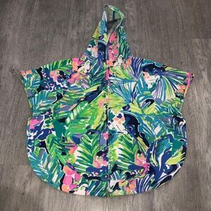 Lilly Pulitzer XL 12-14 Ashleey Cover Up Poncho Purrfect Hooded Girls Full Zip